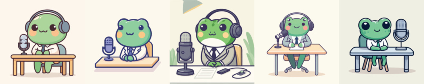 frog vector is doing a podcast