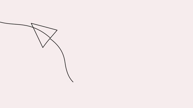 Arrow continuous line 4K animation video showing downward direction on a minimal background