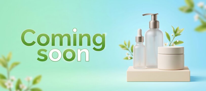 Spring skincare product launch coming soon commercial banner