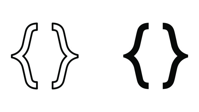 Modern curly bracket pair vector illustration