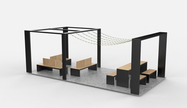 3d render of a factory