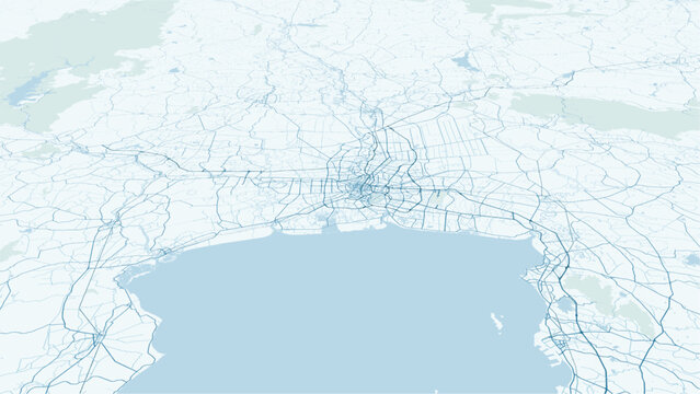 Modern minimalist vector map of Bangkok, Thailand. High-quality scalable illustration of Bangkok city grid, Chao Phraya River, and urban layout for posters and design.