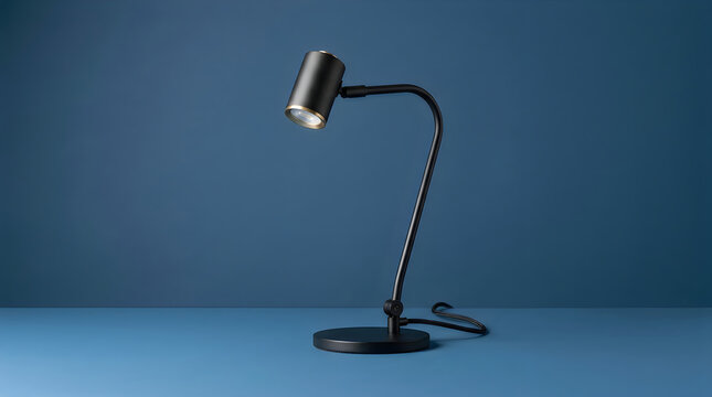 Black gooseneck table lamp with focused light and flexible neck