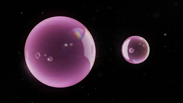 neptune and triton planets in deep space cosmic blue light sci-fi scene