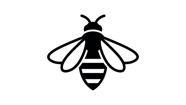 Bee silhouette vector icon simple design