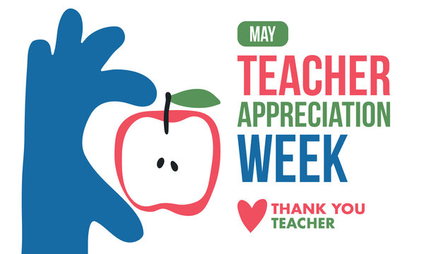 Teacher Appreciation Week in United States. Celebrated annual in May. In honour of teachers who hard work and teach our children. School and education. Student learning concept. Vector illustration