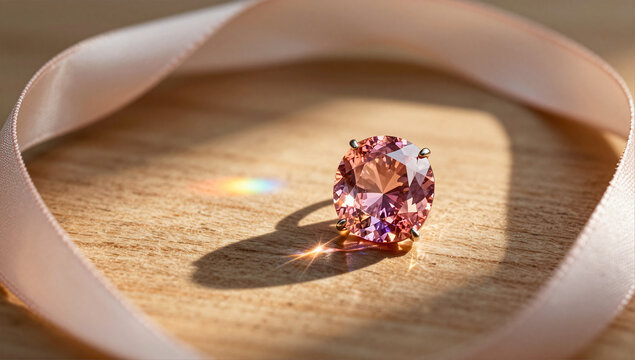 Golden Hour Comparison of Padparadscha and Morganite Stones