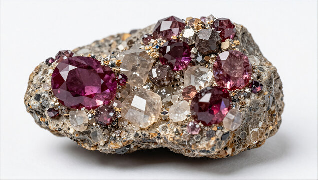 Educational Geological Specimen of Ruby in Metamorphic Rock