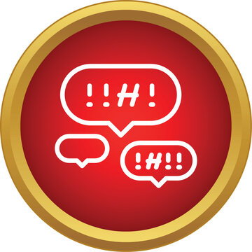 Speech bubbles with exclamations, hash symbols, and profanity representing angry communication