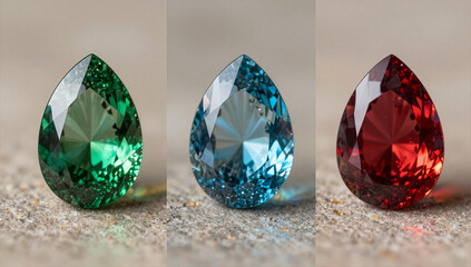 Fototapeta premium Pear Shaped Alexandrite Chromatic Spectrum Journey