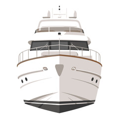 Front view of sleek luxury yacht on calm water © MD RIYAUL ISLAM