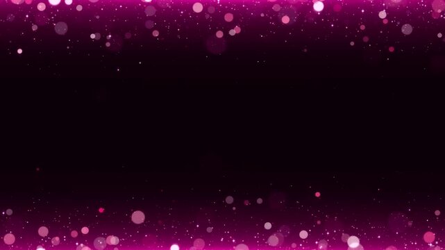 pink stars glitter particles and bokeh lights border frame animation, valentine, new year and christmas, social media motion background