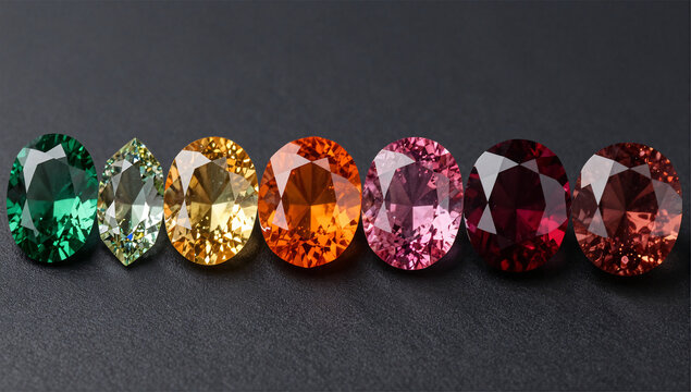 Master Collection of Diverse Garnet Varieties in Gradient Spectrum Layout