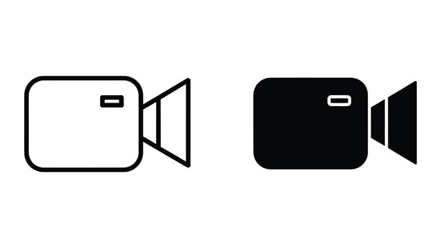 Minimal camera and video camera icons set