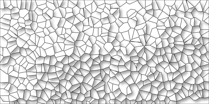 Abstract Voronoi Pattern Background With Black Outline And Subtle Shadow Effect geometric tessellation