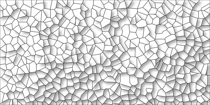 Abstract Voronoi Pattern Background With Black Outline And Subtle Shadow Effect geometric tessellation