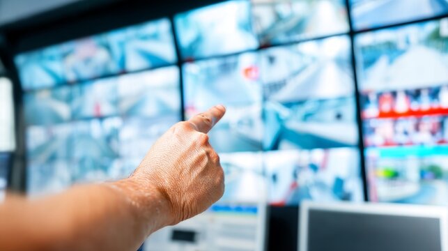 Hand Pointing at Surveillance Monitors in Control Room Operations Hub