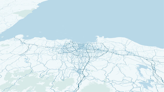 Modern minimalist vector map of Jakarta, Indonesia. High-quality scalable illustration of Jakarta city grid, Jakarta Bay, and urban layout for posters and design.
