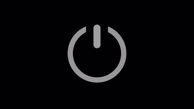 Animated green neon power button with click effect. Seamless loop start icon motion graphic, 4K Video
