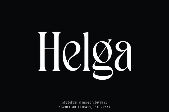 Unique elegant decorative alphabet display font vector. Trendy serif typeface