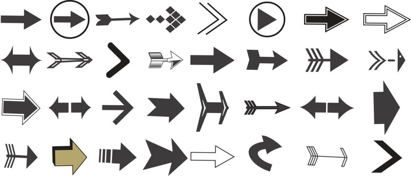 Modern Arrow Icon Set Collection &ndash; Vector Direction Symbols