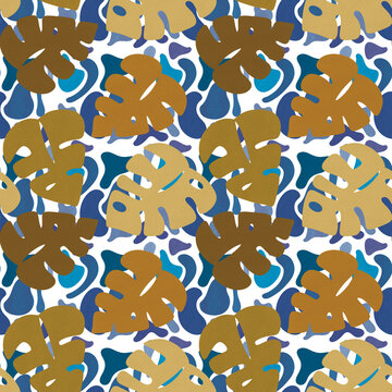 Monstera in Pop Seamless Pattern Two