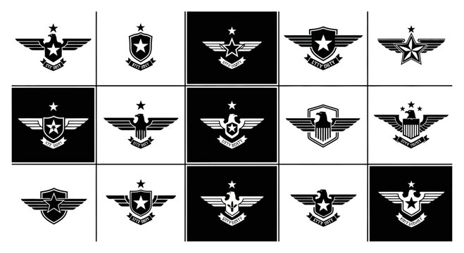 Elite Military Force Badge Logo with Strong and Bold Concept