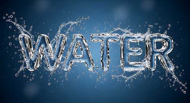 Frozen water word ice background.