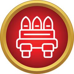 Obraz premium Missile launcher icon displaying military defense weapon system