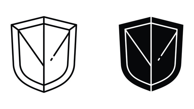 Black and white shield with diagonal cross design