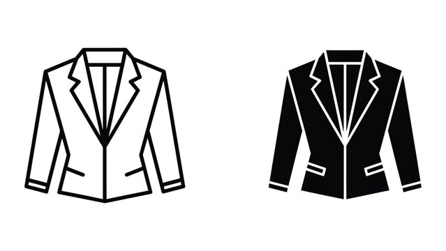 Black and white contrast blazer jacket illustration