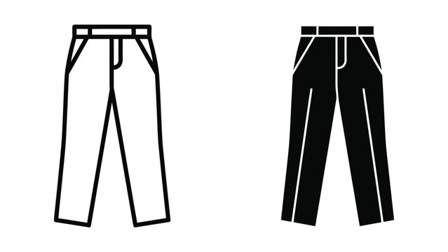 Flat illustration of black and white pants comparison
