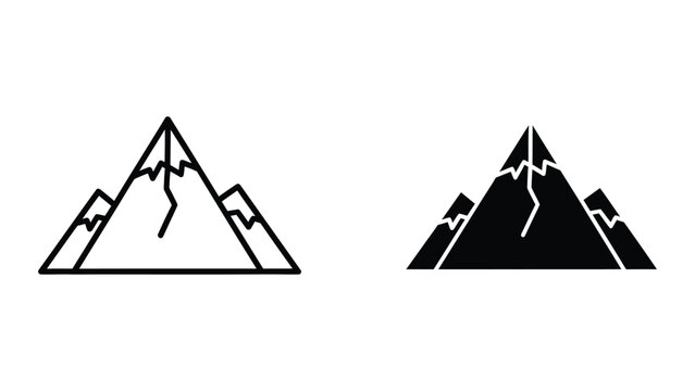 Broken mountain peak with jagged cracks illustration