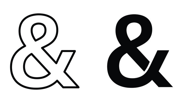 Black and white ampersand symbol in elegant script style
