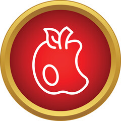 Obraz premium Bitten apple outline icon representing fruit, health, and nutrition