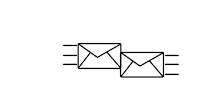 Social media message thin line icon. Contains electronic mail, speech bubble, notification, inbox, open, write, favorite button, information
