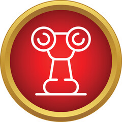 Naklejka premium Ionic column representing ancient greco roman architecture and history on a red button