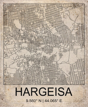 Hargeisa Somaliland Retro Minimalist City Map Poster