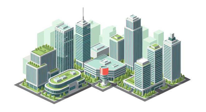 A clean, modern building with rooftop and ground-level greenery conveys growth, sustainability, and a harmonious blend of urban and natural elements. 