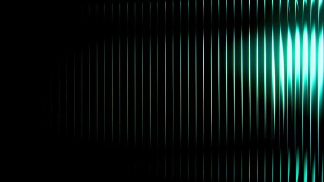 Horizontal 3D glass abstract ribbed sleek luminous web design loop animation website landing interface tech innovation dynamic promo banner template cover UI UX app startup marketing cyan gold black