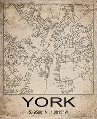 Fototapeta premium York United Kingdom Retro Minimalist City Map Poster