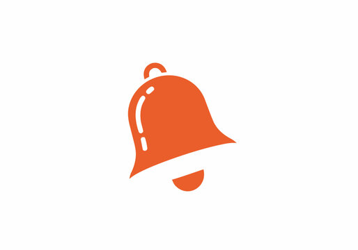 Orange Notification Bell Icon - Minimalist Alert and Subscription Symbol for Web and Mobile Apps