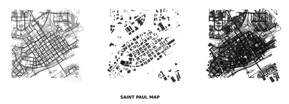 Saint paul city map figure ground analysis diagram