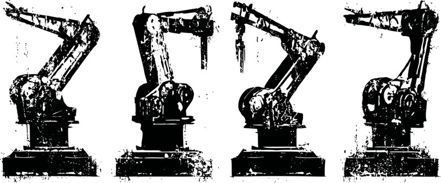 Industrial robotic arms in sequence, automation machinery, mechanical engineering technology