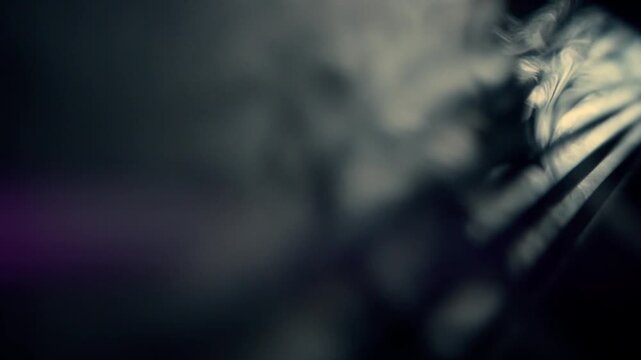 Blue Light Beams Shining Through Dense Fog