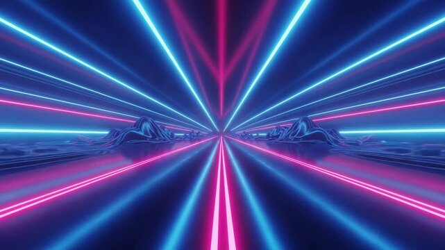 Night traffic in motion blur with glowing lights and speed energy abstract tunnel of light and color pattern