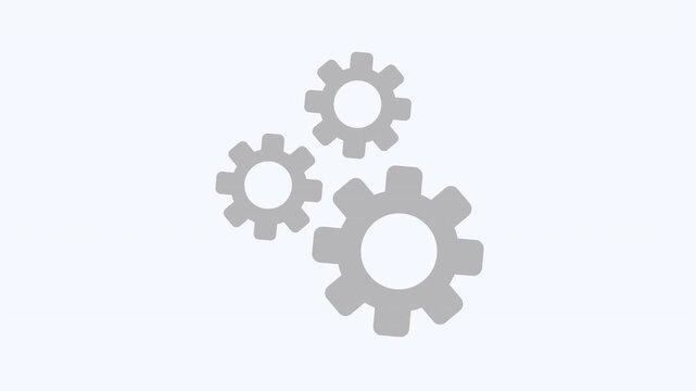 Three grey gears symbolizing settings or mechanical processes, ideal for engineering concepts, industrial designs, or technology related projects. Great for infographics or presentations.