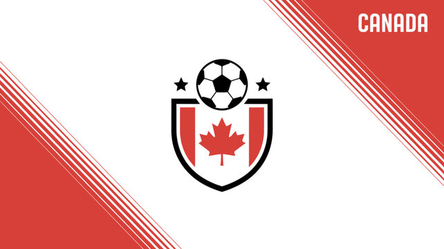 Canada Soccer Team Logo Design With Maple Leaf And Soccer Ball