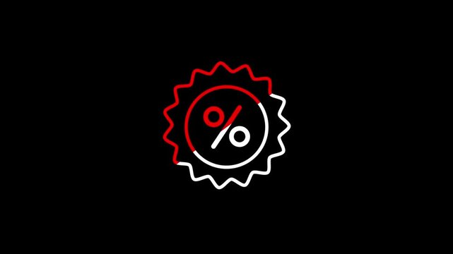 percent sign animated. discount icon, badge icon
