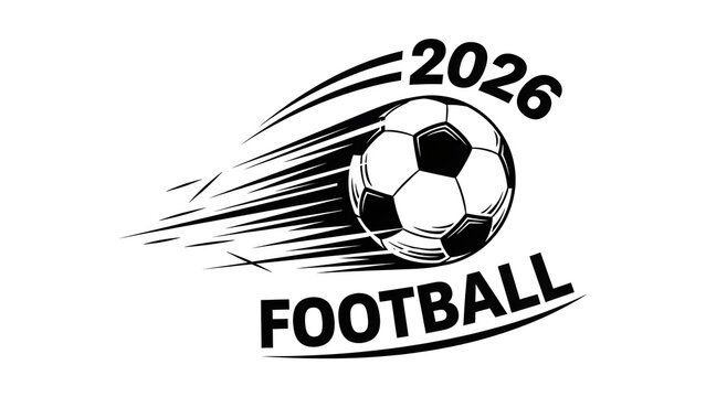 2026 football logo with soccer ball and motion lines